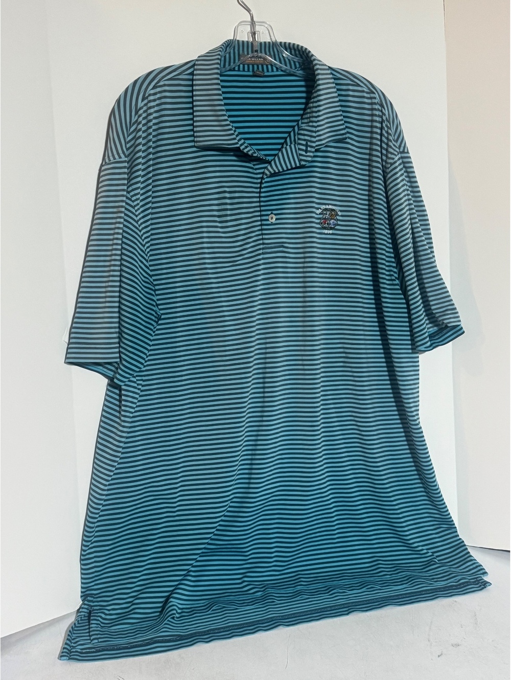 Peter Millar Summer Comfort blue polo XL w/Wannamoisett Logo